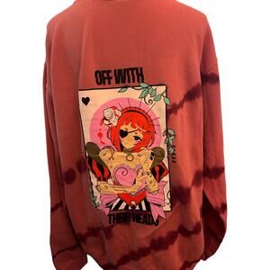 CLOAK Brand Wonderland Collection Alice Crew Neck Sweatshirt 2XL Pink Tie Dye